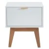 ELLE DECORATION Table De Chevet 1 Tiroir - Laqué Blanc Mat