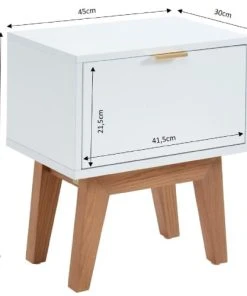 ELLE DECORATION Table De Chevet 1 Tiroir - Laqué Blanc Mat -Boutique Maisons du Monde table de chevet 1 tiroir laque blanc mat 3