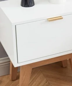 ELLE DECORATION Table De Chevet 1 Tiroir - Laqué Blanc Mat -Boutique Maisons du Monde table de chevet 1 tiroir laque blanc mat 4