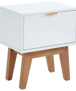 ELLE DECORATION Table De Chevet 1 Tiroir - Laqué Blanc Mat -Boutique Maisons du Monde table de chevet 1 tiroir laque blanc mat 5