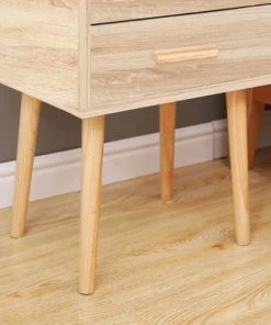 TOILINUX Table De Chevet 2 Tiroirs 45x35x60cm Marron -Boutique Maisons du Monde table de chevet 2 tiroirs 45x35x60cm marron 3