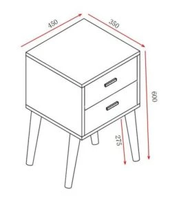 TOILINUX Table De Chevet 2 Tiroirs 45x35x60cm Marron -Boutique Maisons du Monde table de chevet 2 tiroirs 45x35x60cm marron 4