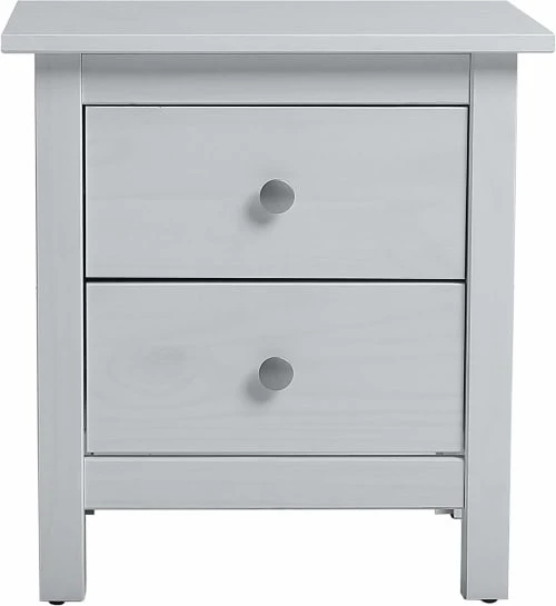 HOMN Table De Chevet 2 Tiroirs Blanc, Fabriqué En Bois De Pin Massif 6 HOMN Table De Chevet 2 Tiroirs Blanc, Fabriqué En Bois De Pin Massif – Image 4