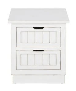 Maisons Du Monde Table De Chevet 2 Tiroirs Blanche