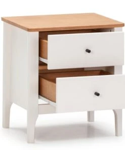HOMN Table De Chevet 2 Tiroirs Couleur Blanc, Bois Massif 11 HOMN Table De Chevet 2 Tiroirs Couleur Blanc, Bois Massif -Boutique Maisons du Monde table de chevet 2 tiroirs couleur blanc bois massif 3