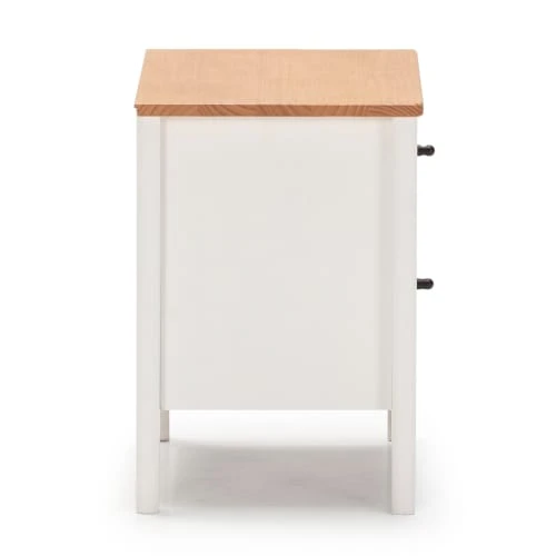 HOMN Table De Chevet 2 Tiroirs Couleur Blanc, Bois Massif 7 HOMN Table De Chevet 2 Tiroirs Couleur Blanc, Bois Massif – Image 5
