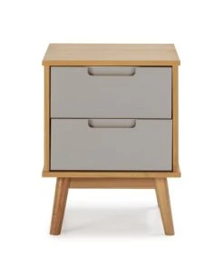HOMN Table De Chevet 2 Tiroirs Couleur Bois Et Gris, Bois Massif -Boutique Maisons du Monde table de chevet 2 tiroirs couleur bois et gris bois massif 7