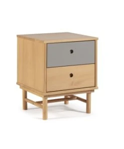 HOMN Table De Chevet 1 Tiroir Couleur Bois Et Gris, Bois Massif -Boutique Maisons du Monde table de chevet 2 tiroirs couleur bois et gris bois massif magnus