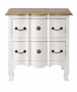 Maisons Du Monde Table De Chevet 2 Tiroirs En Acacia Et Manguier Blanche