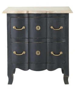 Maisons Du Monde Table De Chevet 2 Tiroirs En Acacia Et Manguier Noire