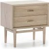 Thai Natura Table De Chevet 2 Tiroirs En Bois Clair Cérusé -Boutique Maisons du Monde table de chevet 2 tiroirs en bois clair ceruse