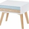 ReCollection Table De Chevet 2 Tiroirs En Bois Couleur Blanc Et Bleu -Boutique Maisons du Monde table de chevet 2 tiroirs en bois couleur blanc et bleu