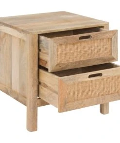 Rendez Vous Déco Table De Chevet 2 Tiroirs En Bois De Manguier Et Cannage -Boutique Maisons du Monde table de chevet 2 tiroirs en bois de manguier et cannage 2