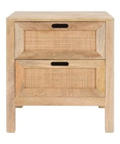 Rendez Vous Déco Table De Chevet 2 Tiroirs En Bois De Manguier Et Cannage