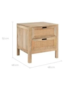 Rendez Vous Déco Table De Chevet 2 Tiroirs En Bois De Manguier Et Cannage -Boutique Maisons du Monde table de chevet 2 tiroirs en bois de manguier et cannage 3