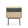 TEULAT Table De Chevet 2 Tiroirs En Bois Et Métal Gris Anthracite -Boutique Maisons du Monde table de chevet 2 tiroirs en bois et metal gris anthracite