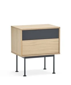 TEULAT Table De Chevet 2 Tiroirs En Bois Et Métal Gris Anthracite -Boutique Maisons du Monde table de chevet 2 tiroirs en bois et metal gris anthracite 3