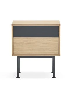 TEULAT Table De Chevet 2 Tiroirs En Bois Et Métal Gris Anthracite -Boutique Maisons du Monde table de chevet 2 tiroirs en bois et metal gris anthracite 4