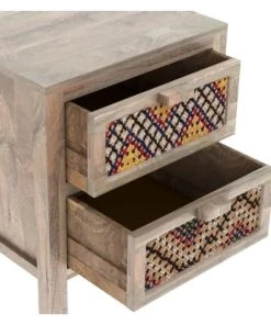 Rendez Vous Déco Table De Chevet 2 Tiroirs En Manguier Et Cannage Coloré -Boutique Maisons du Monde table de chevet 2 tiroirs en manguier et cannage colore 4