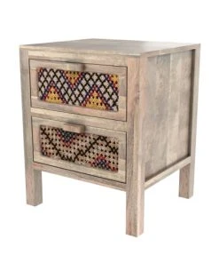 Rendez Vous Déco Table De Chevet 2 Tiroirs En Manguier Et Cannage Coloré -Boutique Maisons du Monde table de chevet 2 tiroirs en manguier et cannage colore 5