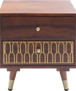 Kare Design Table De Chevet 2 Tiroirs En Manguier Massif