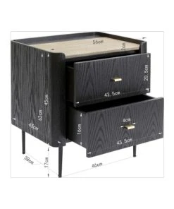 Kare Design Table De Chevet 2 Tiroirs En Peuplier Et Chêne Brun -Boutique Maisons du Monde table de chevet 2 tiroirs en peuplier et chene brun 3