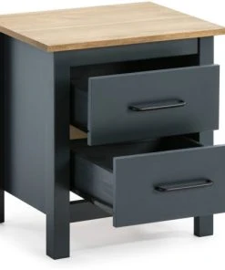 HOMIFAB Table De Chevet 2 Tiroirs En Pin Massif / Bleu -Boutique Maisons du Monde table de chevet 2 tiroirs en pin massif bleu 2