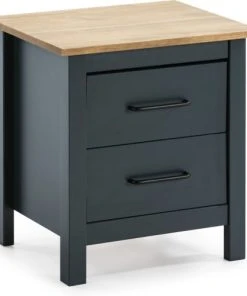 HOMIFAB Table De Chevet 2 Tiroirs En Pin Massif / Bleu -Boutique Maisons du Monde table de chevet 2 tiroirs en pin massif bleu 3