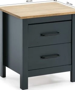 HOMIFAB Table De Chevet 2 Tiroirs En Pin Massif / Bleu -Boutique Maisons du Monde table de chevet 2 tiroirs en pin massif bleu 4