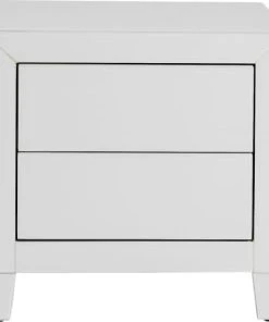 Kare Design Table De Chevet 2 Tiroirs En Verre Blanc