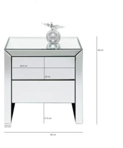 Kare Design Table De Chevet 2 Tiroirs En Verre Miroir -Boutique Maisons du Monde table de chevet 2 tiroirs en verre miroir 4