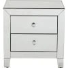 Kare Design Table De Chevet 2 Tiroirs En Verre Miroir -Boutique Maisons du Monde table de chevet 2 tiroirs en verre miroir 5