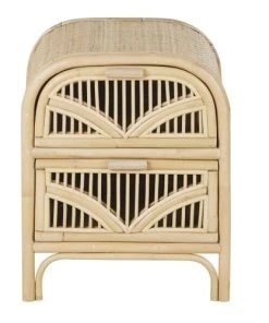 Maisons Du Monde Table De Chevet 2 Tiroirs Et Cannage En Rotin