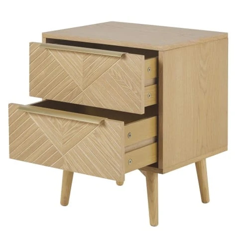 Maisons Du Monde Table De Chevet 2 Tiroirs Scultpée 4 Maisons Du Monde Table De Chevet 2 Tiroirs Scultpée – Image 2