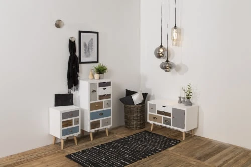 HELLIN Table De Chevet 4 Tiroirs 4 HELLIN Table De Chevet 4 Tiroirs – Image 2