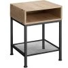 Tectake Table De Chevet 40.5x40.5x52.5cm Bois Clair Industriel -chêne