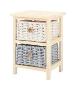 Mobili Rebecca Table De Chevet à 2 Tiroirs En Pin Tressé Et Coton Beige Et Gris 9 Mobili Rebecca Table De Chevet à 2 Tiroirs En Pin Tressé Et Coton Beige Et Gris -Boutique Maisons du Monde table de chevet a 2 tiroirs en pin tresse et coton beige et gris 1