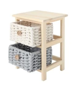 Mobili Rebecca Table De Chevet à 2 Tiroirs En Pin Tressé Et Coton Beige Et Gris 10 Mobili Rebecca Table De Chevet à 2 Tiroirs En Pin Tressé Et Coton Beige Et Gris -Boutique Maisons du Monde table de chevet a 2 tiroirs en pin tresse et coton beige et gris 2