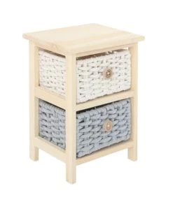 Mobili Rebecca Table De Chevet à 2 Tiroirs En Pin Tressé Et Coton Beige Et Gris 12 Mobili Rebecca Table De Chevet à 2 Tiroirs En Pin Tressé Et Coton Beige Et Gris -Boutique Maisons du Monde table de chevet a 2 tiroirs en pin tresse et coton beige et gris 4