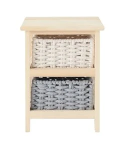 Mobili Rebecca Table De Chevet à 2 Tiroirs En Pin Tressé Et Coton Beige Et Gris 13 Mobili Rebecca Table De Chevet à 2 Tiroirs En Pin Tressé Et Coton Beige Et Gris -Boutique Maisons du Monde table de chevet a 2 tiroirs en pin tresse et coton beige et gris 5