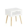 Wenko Table De Chevet Avec 1 Tiroir En Bambou Et Mdf Blanc -Boutique Maisons du Monde table de chevet avec 1 tiroir en bambou et mdf blanc