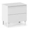 HOMN Table De Chevet Avec 2 Tiroirs Couleur Blanc Brillant -Boutique Maisons du Monde table de chevet avec 2 tiroirs couleur blanc brillant