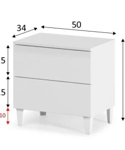 HOMN Table De Chevet Avec 2 Tiroirs Couleur Blanc Brillant 9 HOMN Table De Chevet Avec 2 Tiroirs Couleur Blanc Brillant -Boutique Maisons du Monde table de chevet avec 2 tiroirs couleur blanc brillant 3