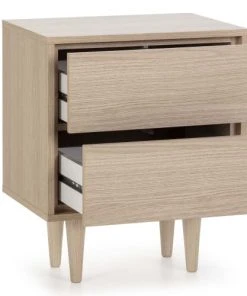 HOMN Table De Chevet Avec 2 Tiroirs Couleur Chêne -Boutique Maisons du Monde table de chevet avec 2 tiroirs couleur chene 2