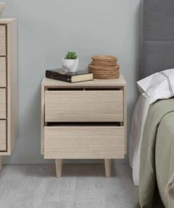HOMN Table De Chevet Avec 2 Tiroirs Couleur Chêne -Boutique Maisons du Monde table de chevet avec 2 tiroirs couleur chene 5