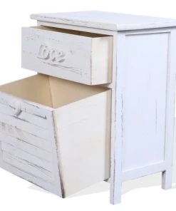 Mobili Rebecca Table De Chevet Avec 2 Tiroirs En Bois Blanc -Boutique Maisons du Monde table de chevet avec 2 tiroirs en bois blanc 3