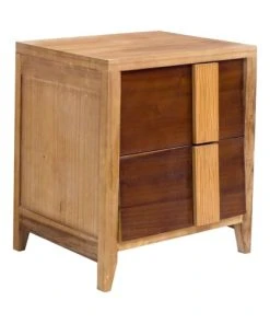 Mobili Rebecca Table De Chevet Avec 2 Tiroirs En Bois Marron -Boutique Maisons du Monde table de chevet avec 2 tiroirs en bois marron 2