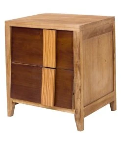Mobili Rebecca Table De Chevet Avec 2 Tiroirs En Bois Marron -Boutique Maisons du Monde table de chevet avec 2 tiroirs en bois marron 3