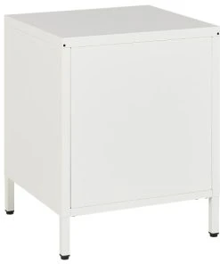 Beliani Table De Chevet Avec 2 Tiroirs En Métal Blanc -Boutique Maisons du Monde table de chevet avec 2 tiroirs en metal blanc 3