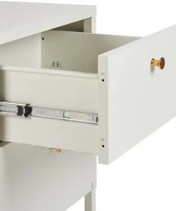 Beliani Table De Chevet Avec 2 Tiroirs En Métal Blanc -Boutique Maisons du Monde table de chevet avec 2 tiroirs en metal blanc 4